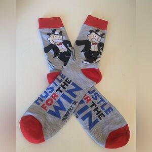 NWOT Gray & Red Monopoly Socks